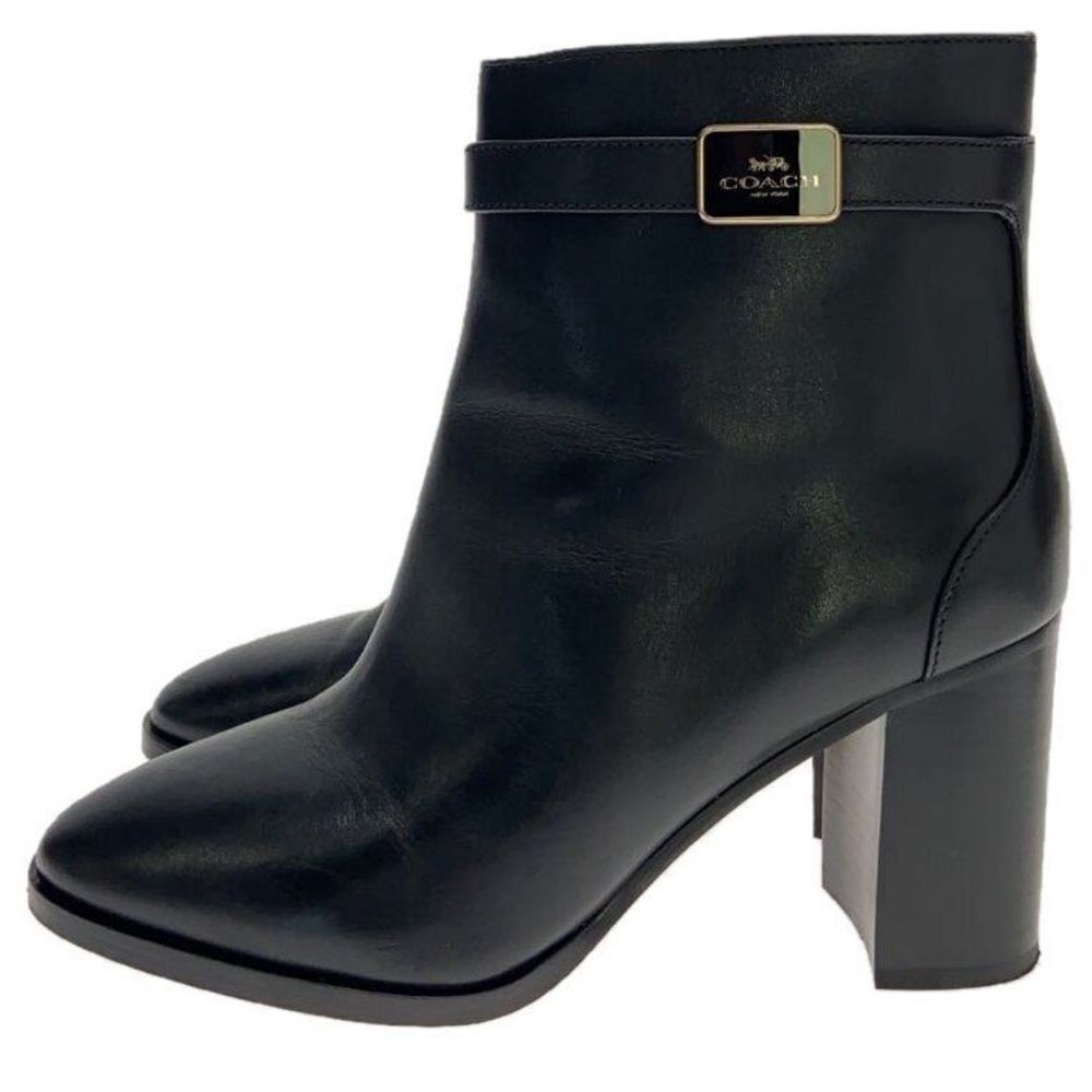 COACH 8B Black Heel Ankle Booties - Picture 2 of 6